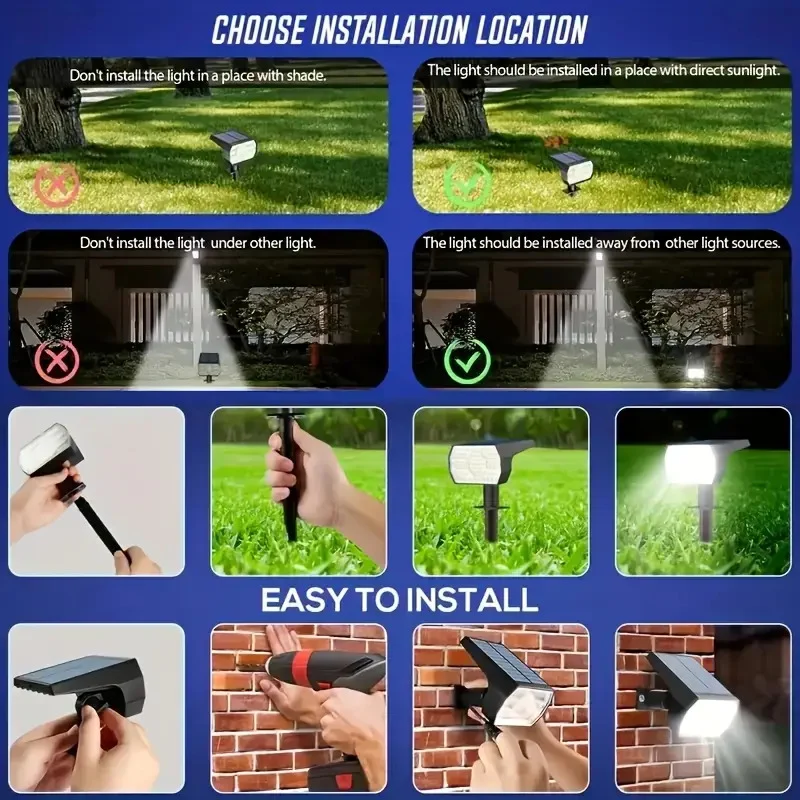2 in 1 Solar Landscape Spotlights