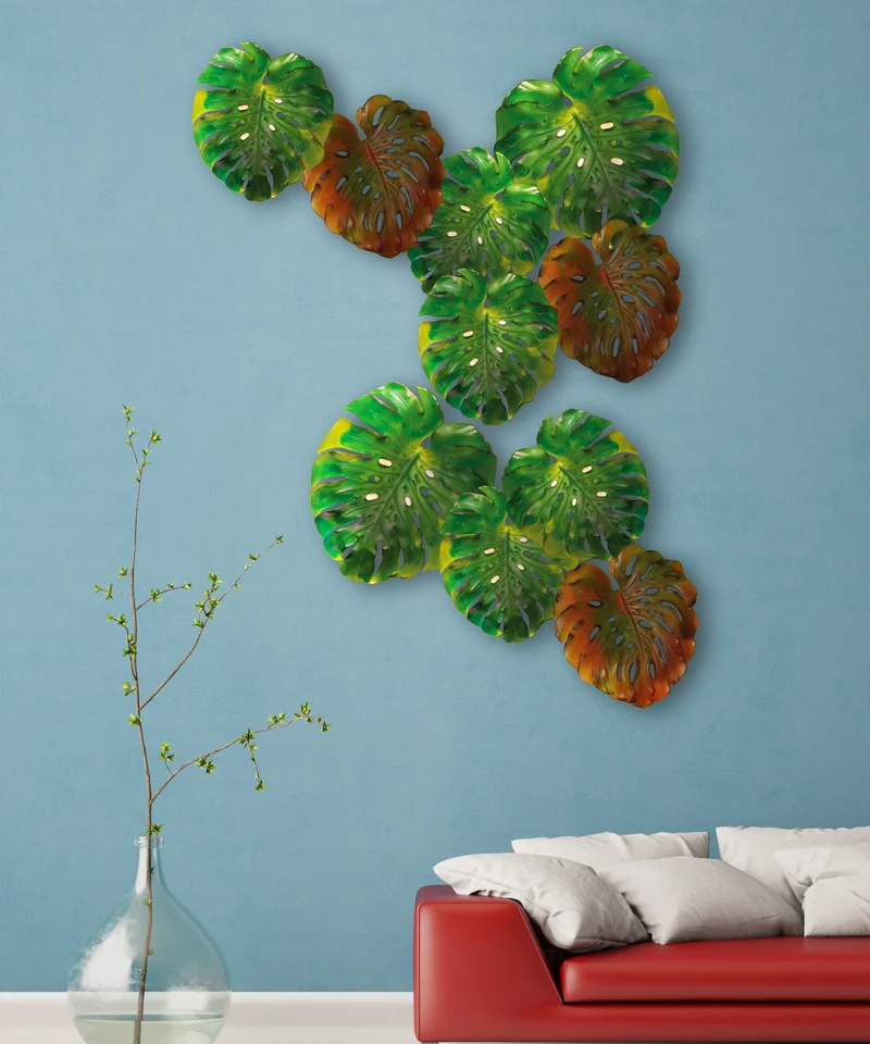 Monstera Feuille murale petit modèle - fixation courte Verte de Emilio Robba