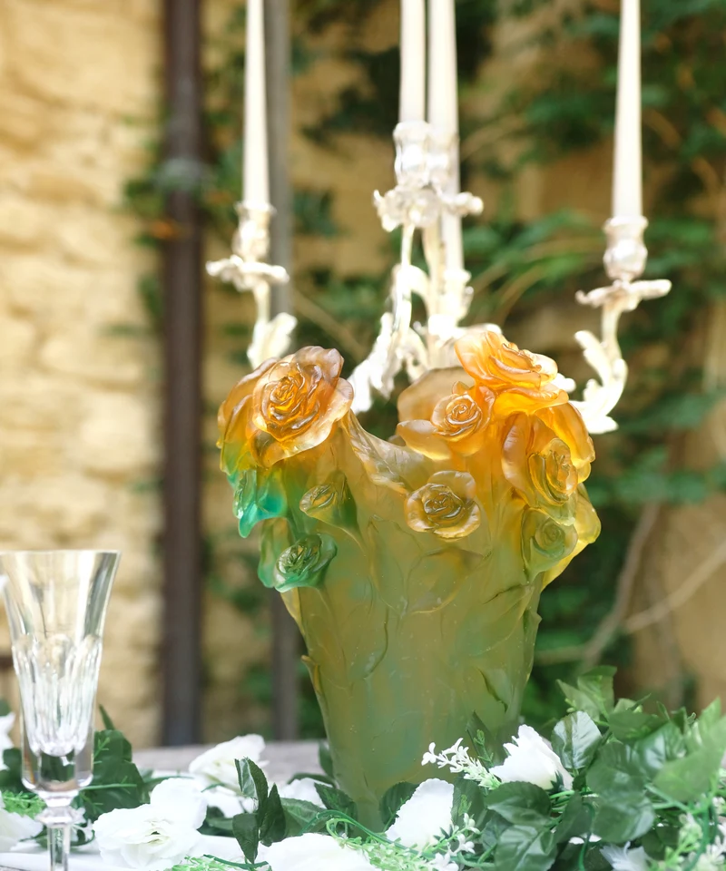 Rose Passion Vase Vert et orange