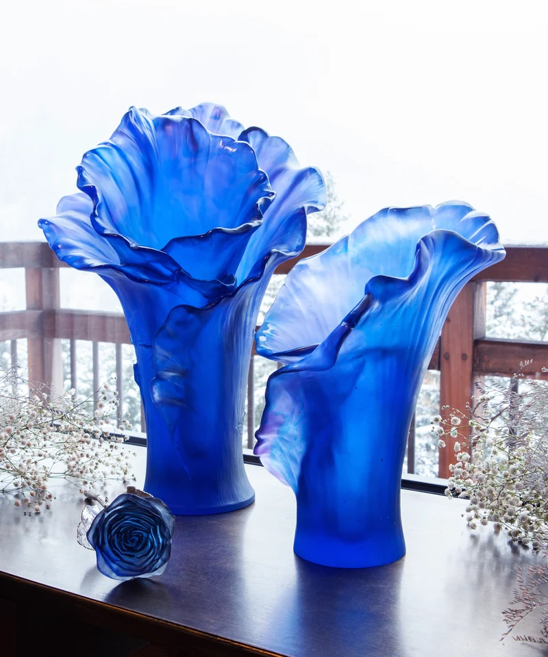 Arum Vase moyen modèle Bleu nuit