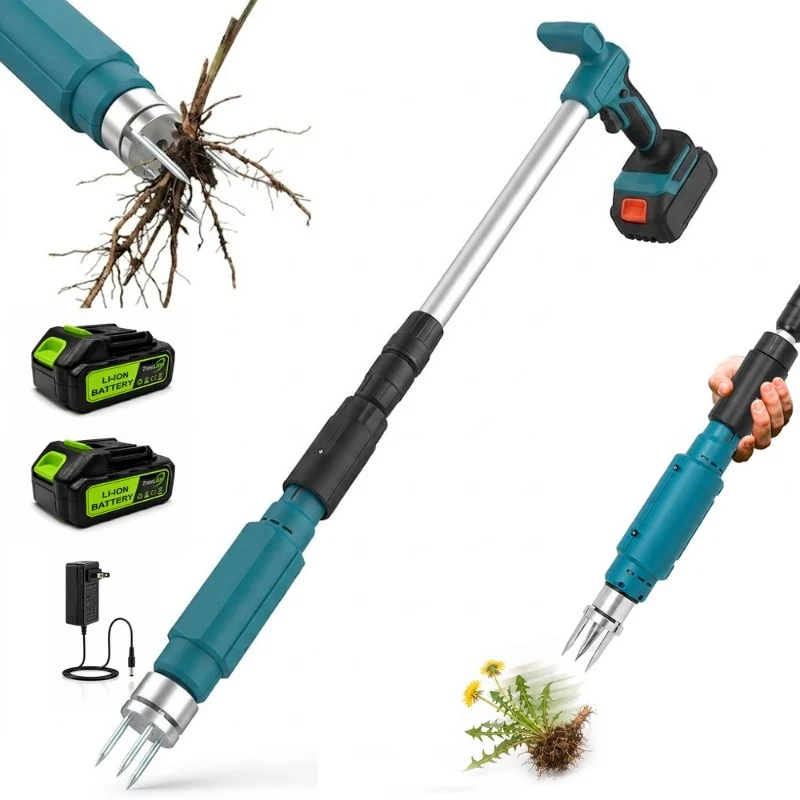 Cordless Electric Stand Weed Puller with 2 Batteries