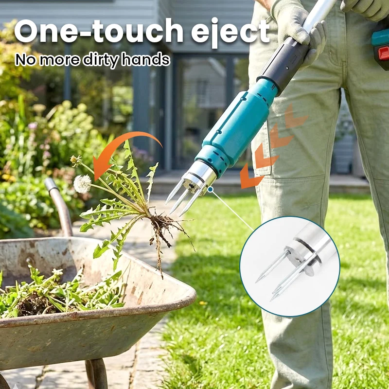 Cordless Electric Stand Weed Puller with 2 Batteries
