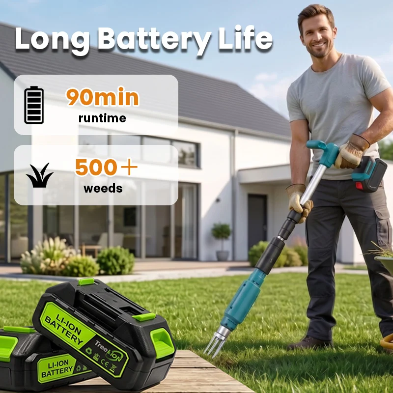Cordless Electric Stand Weed Puller with 2 Batteries