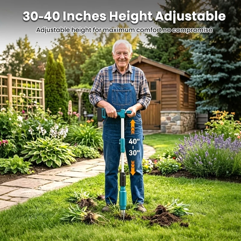 Cordless Electric Stand Weed Puller with 2 Batteries