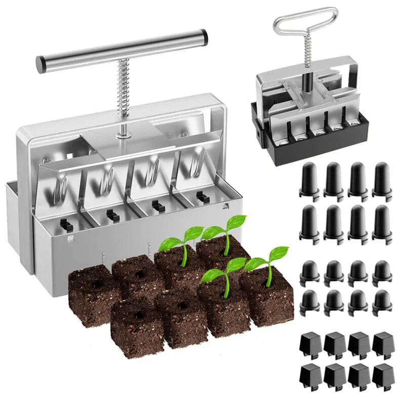 Cell Soil Block Maker with 3 Kinds Seed Pins