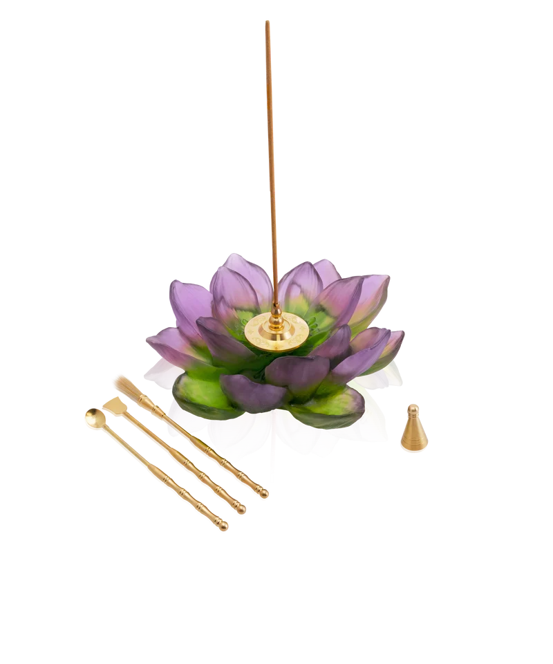 Jardin de Lotus Porte encens Violet-vert