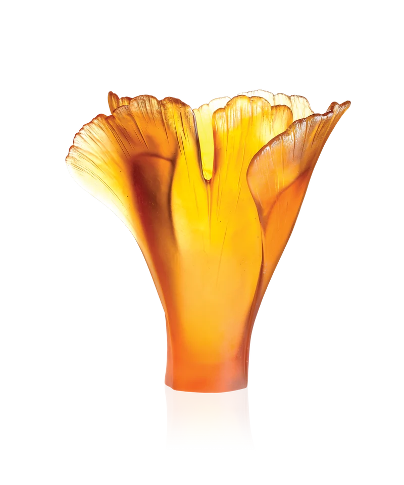 Ginkgo Vase grand modèle Ambre
