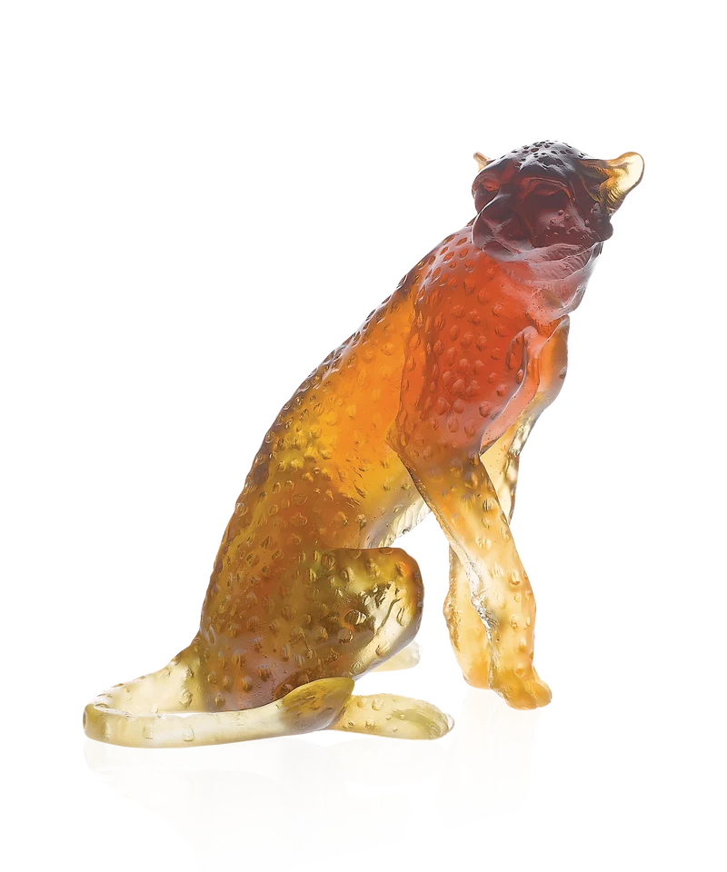 Guépard assis Ambre de Jean-François Leroy 1000ex