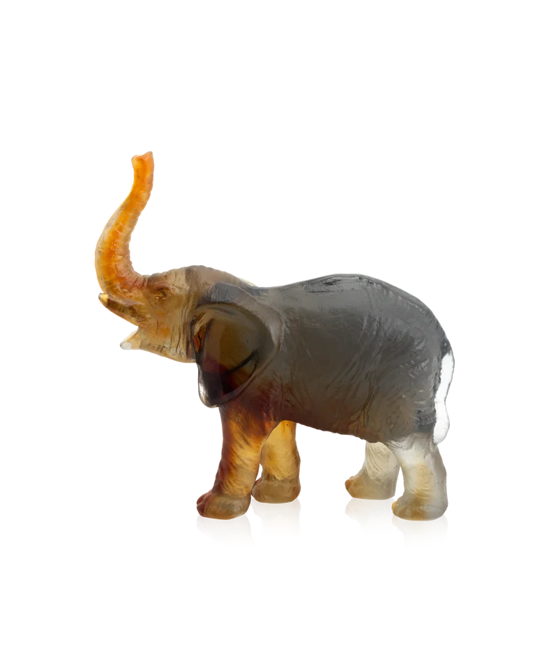 Eléphant petit modèle Vert et ambre de Jean-François Leroy
