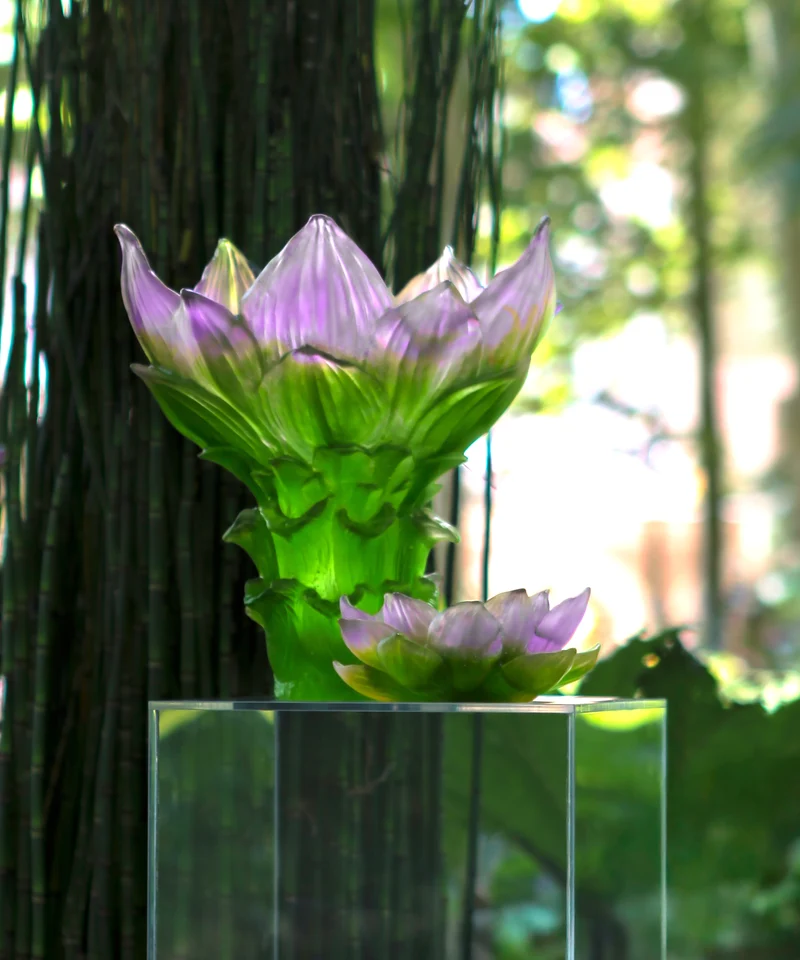 Jardin de Lotus Fleur décorative Violet-vert