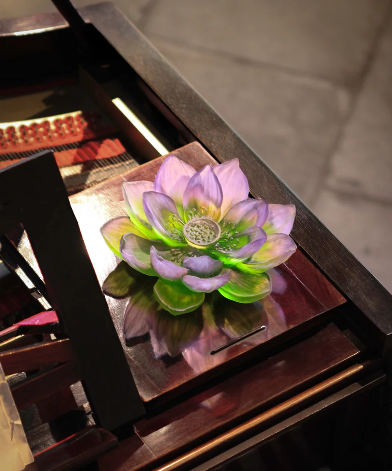 Jardin de Lotus Fleur décorative Violet-vert