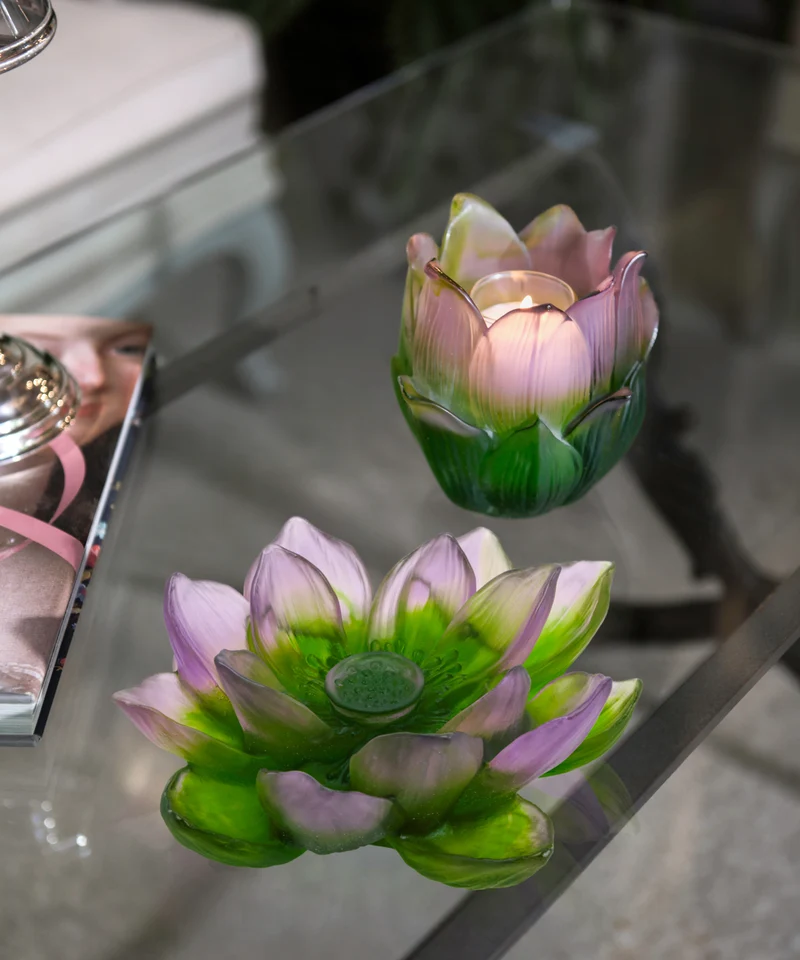 Jardin de Lotus Fleur décorative Violet-vert