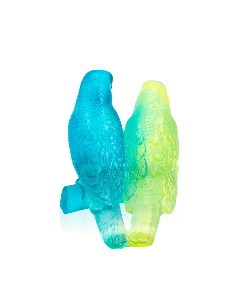 Couple de perruches Bleu