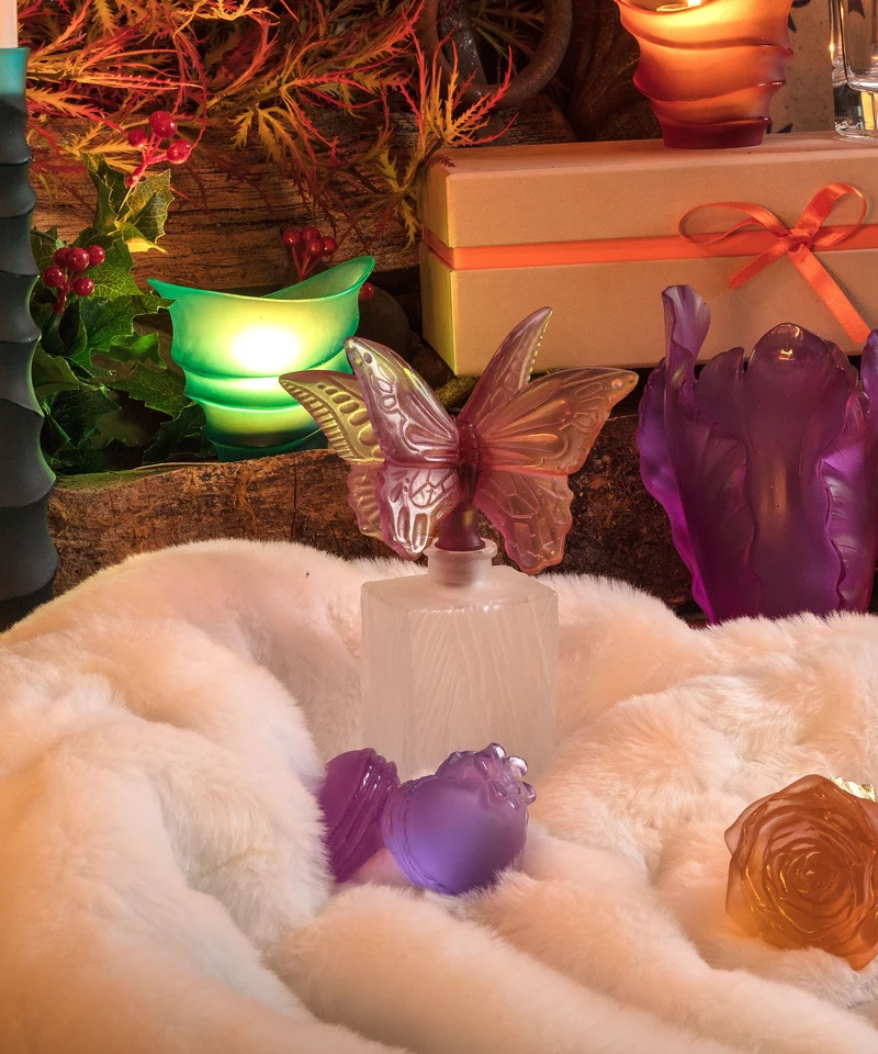 Flacon de parfum prestige couple de papillons