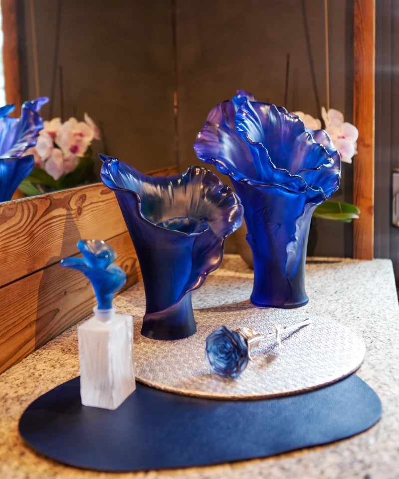 Arum Vase grand modèle Bleu nuit
