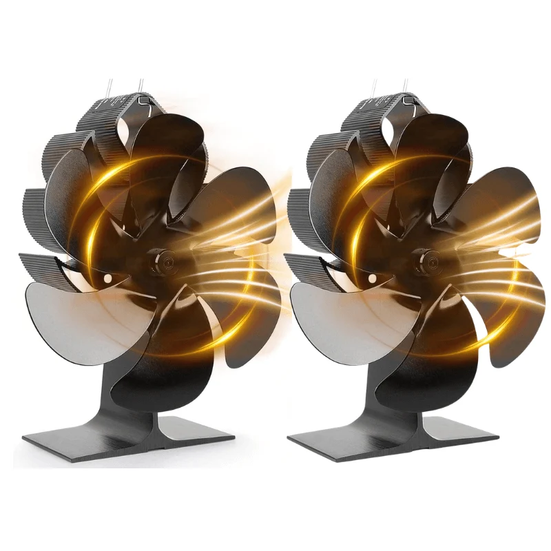 6 Blades Heat Powered Wood Stove Fan