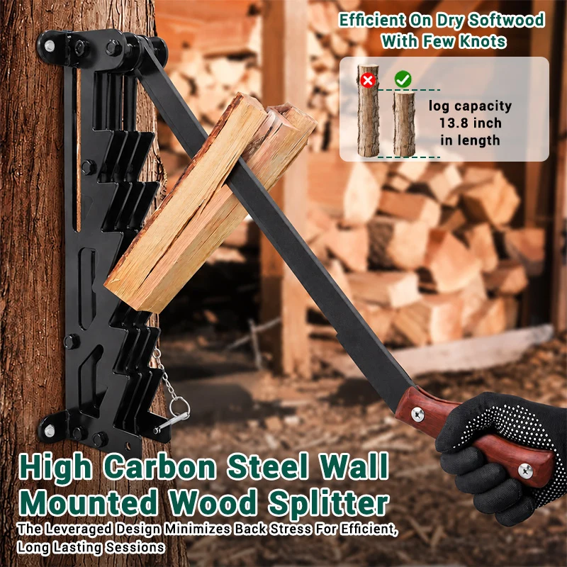 Wall Mounted Firewood Kindling Splitter