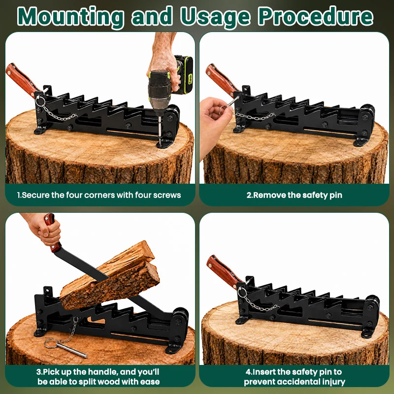 Wall Mounted Firewood Kindling Splitter