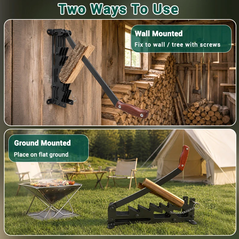 Wall Mounted Firewood Kindling Splitter