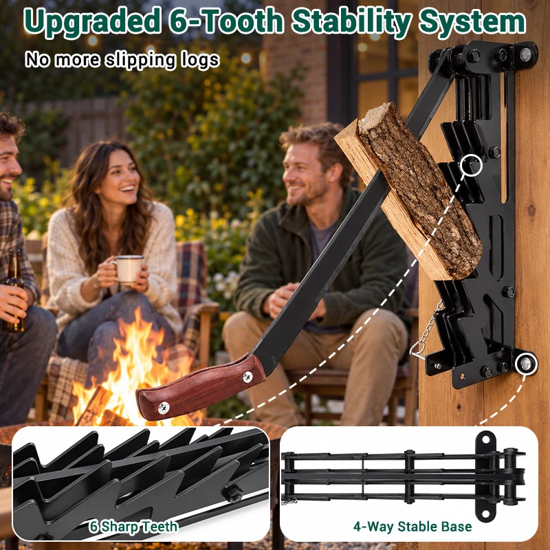 Wall Mounted Firewood Kindling Splitter