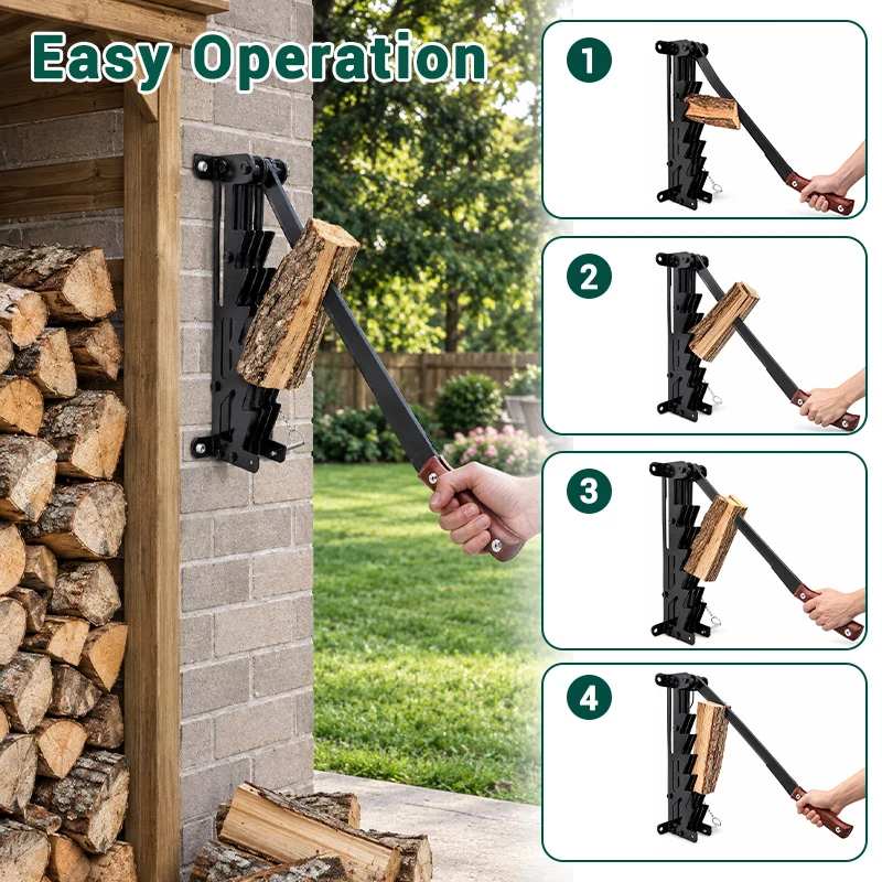Wall Mounted Firewood Kindling Splitter