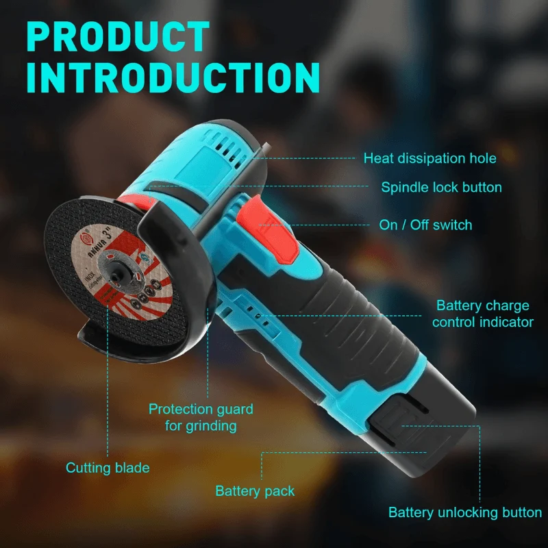 Mini Brushless Angle Grinder