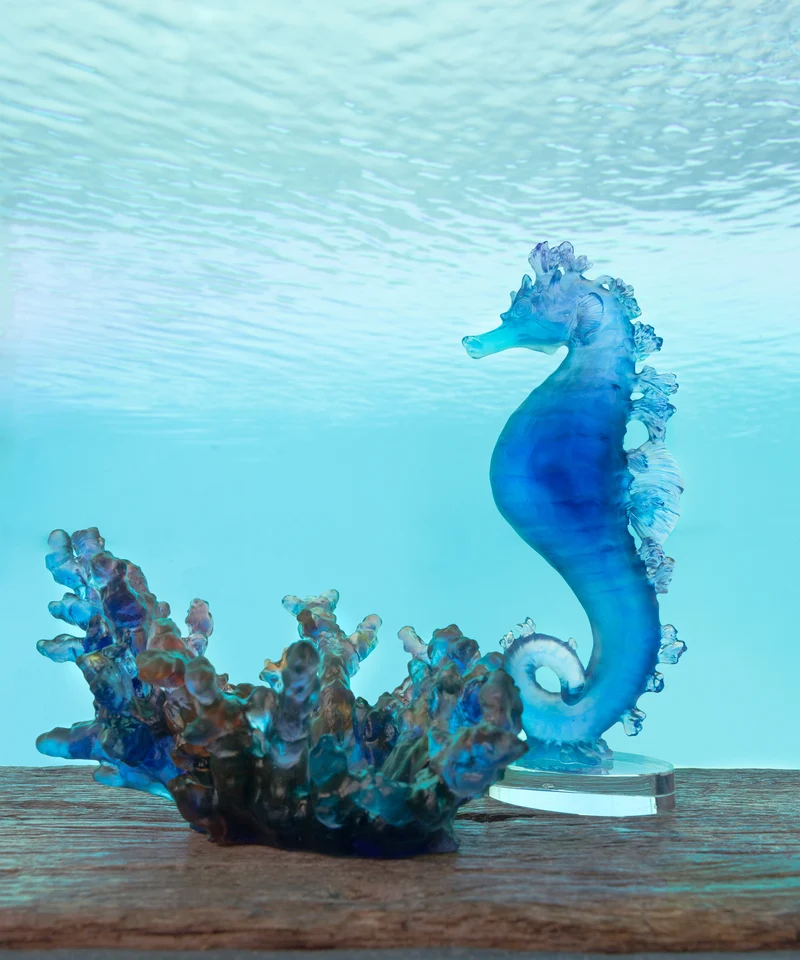 Mer de Corail Hippocampe Bleu et rose