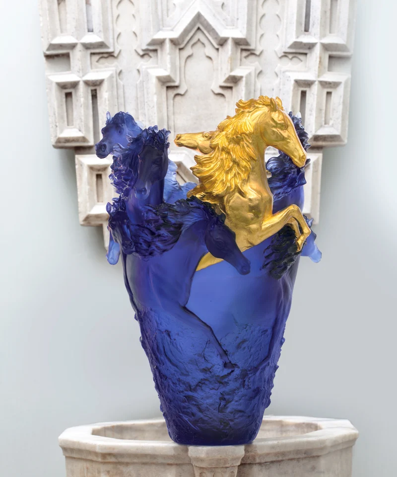 Cavalcade Vase magnum Bleu