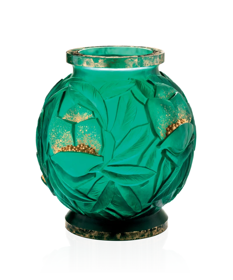 Empreinte Vase grand modèle Vert, finition or 75ex