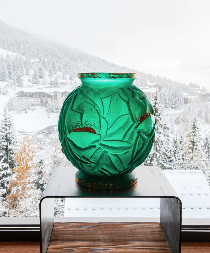 Empreinte Vase grand modèle Vert, finition or 75ex