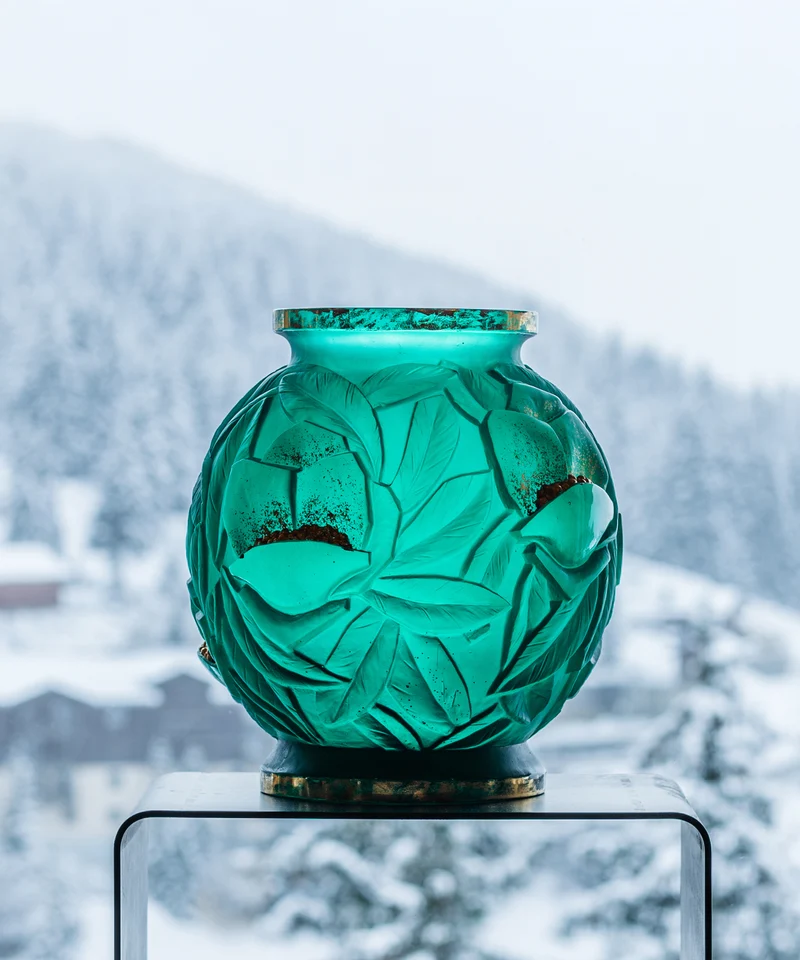 Empreinte Vase grand modèle Vert, finition or 75ex