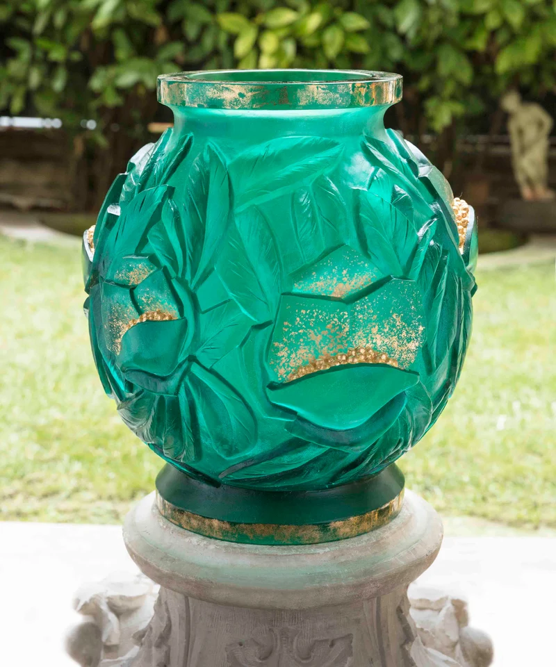 Empreinte Vase grand modèle Vert, finition or 75ex