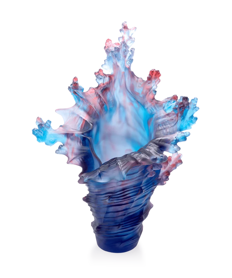 Mer de Corail Vase grand modèle Bleu et rouge