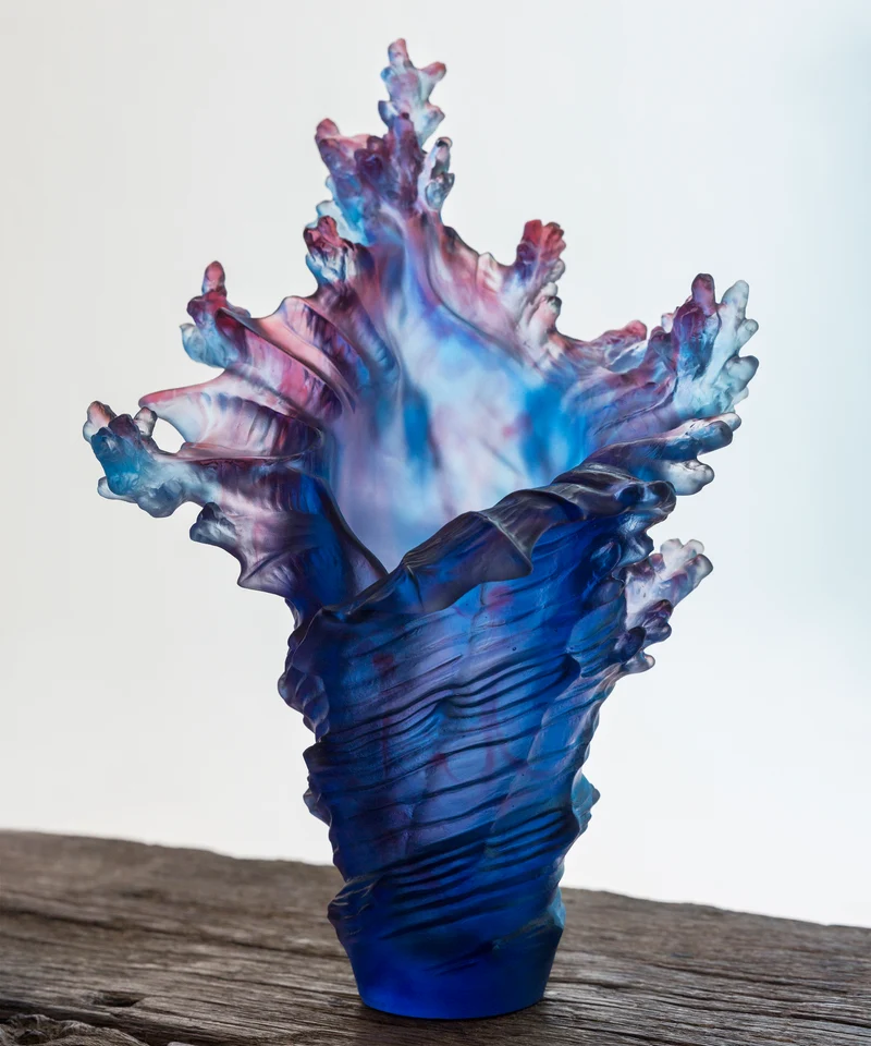 Mer de Corail Vase grand modèle Bleu et rouge