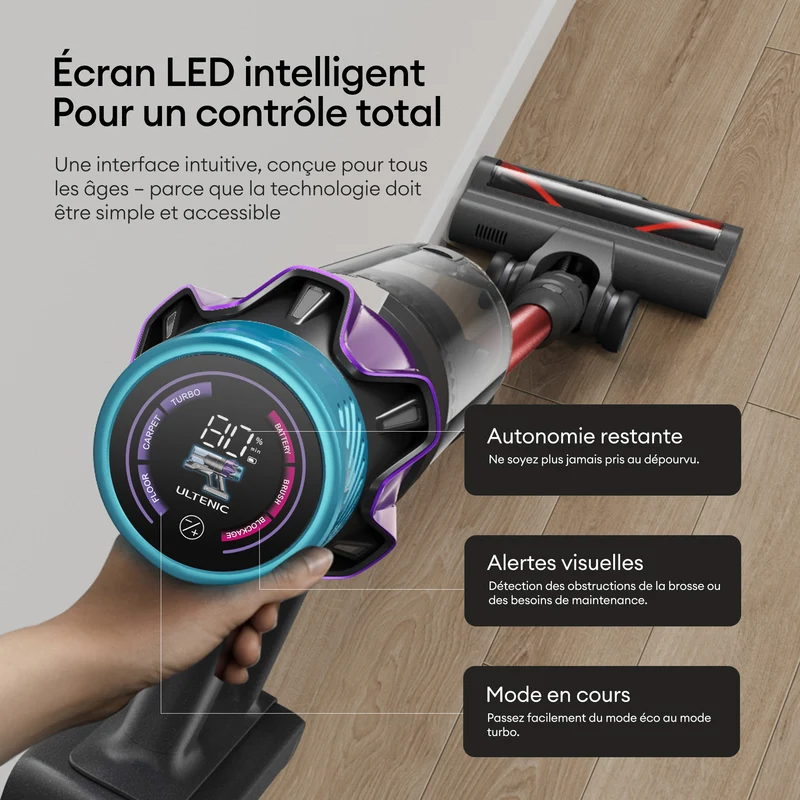 Ultenic U18 PowerPro Aspirateur Balai Sans Fil