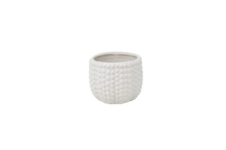 Cache-pot bulles texturées blanc 9,5cm
