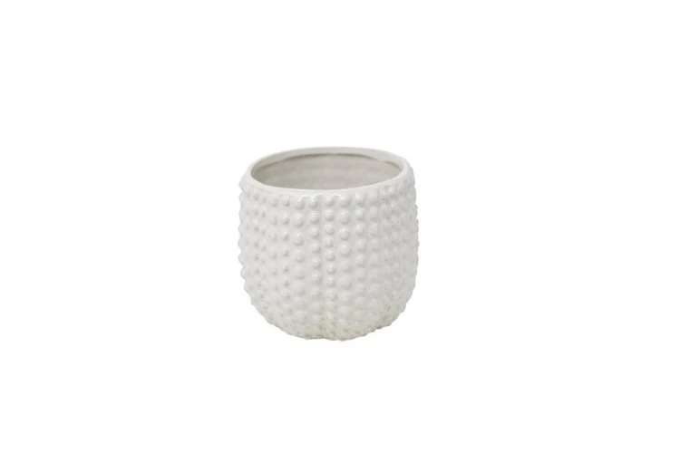 Cache-pot bulles texturées blanc 11,5cm