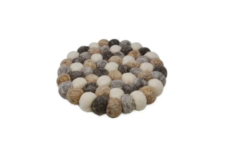 Repose plat en laine nature 17cm