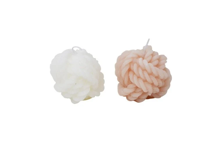 Chandelles boules effet corde (pqt de 2)
