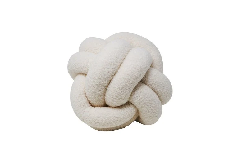 Coussin noeud blanc doux