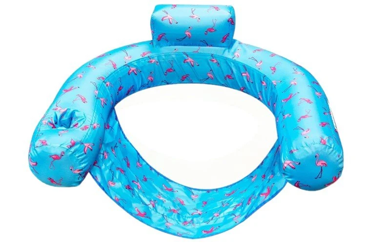 Siège flottant pour piscine avec porte-verre