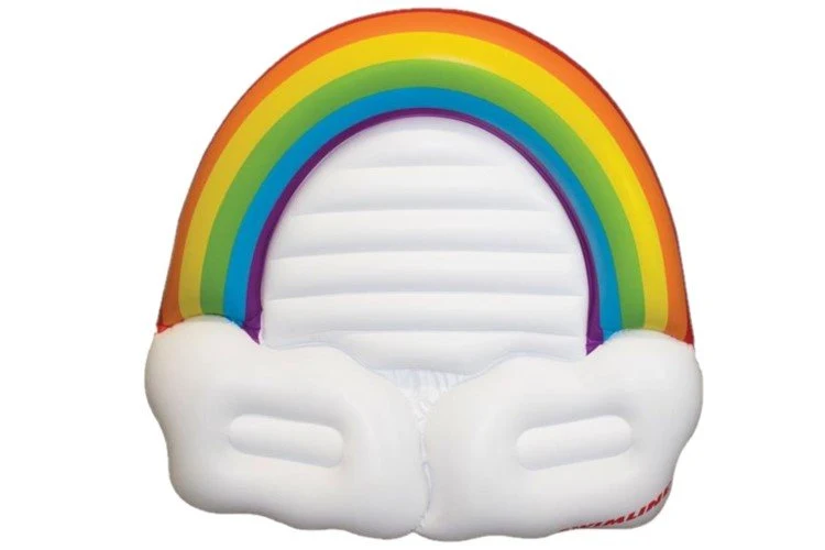 Matelas géant arc-en-ciel gonflable