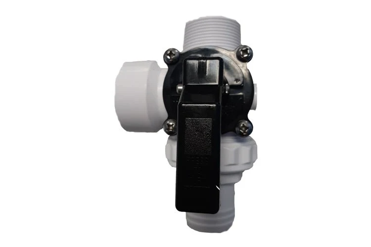 Valve 3 voies à anneau dévissable et sortie à gauche