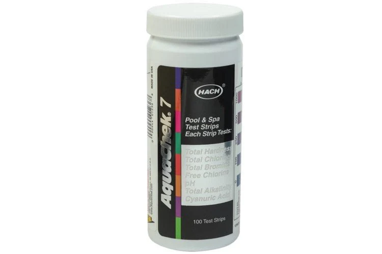 Languettes de test chlore, brome, pH, alcalinité, dureté et cyanure (100 pcs)