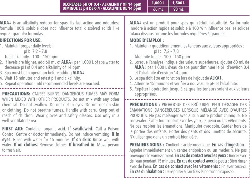 Alcalinité pour spa "Spa Alka-" 1L